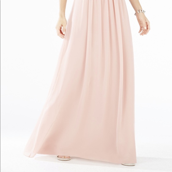 BCBGMAXAZRIA “Celestine” Beaded Halter Gown – Misty Rose – Size 0 - Picture 7 of 15